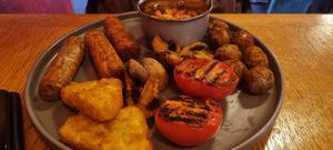 Veggie breakfast (egg for falafel) at Jazz Café in Doncaster