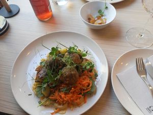 Hav with garlic chips (they are great). at Vasty Food & Drinks in Aalesund