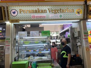 Stall front at Peranakan Vegetarian in Central Singapore