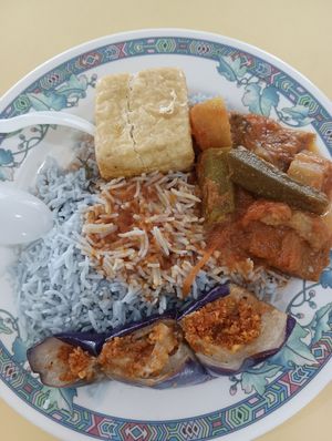 Mixed veggies rice at Peranakan Vegetarian in Central Singapore