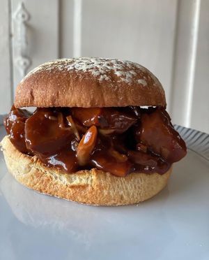 BBQ Jackfruit Sandwich at Good Vibes Juice & Smoothie in Lake Placid