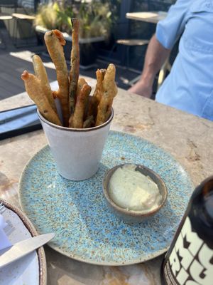 Green bean tempura  at Lumi Rooftop Restaurant & Bar in Lisbon