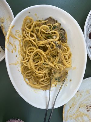 Spaghetti carbonara   at Planta in Bethesda