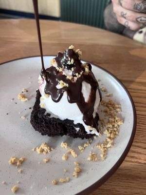 Brownie & ice cream   at Planta in Bethesda