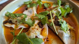 Spinach dumplings at Planta in Bethesda