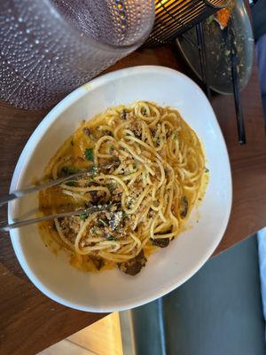 Spaghetti carbonara.   at Planta in Bethesda