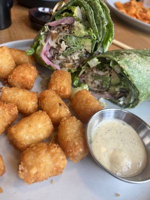 Crispy Mushroom Caesar Wrap  at Planta in Bethesda