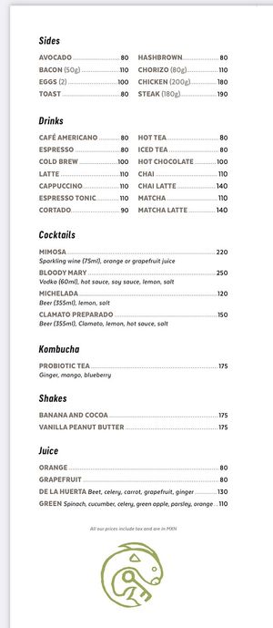 Benno desayuno breaktast menu page 2 | June 2025 at Hotel San Cristobal Pool Bar & Cafe in La Paz