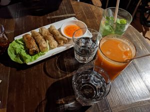 Vegan spring rolls at Pho in Nottingham