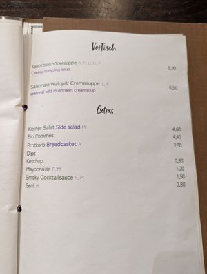 Tisch menu 4 at Tisch in Vienna