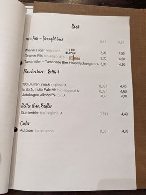 Tisch menu 11 at Tisch in Vienna