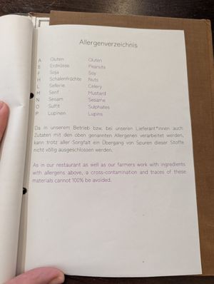 Tisch menu 14 at Tisch in Vienna