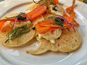 Buckwheat blinis    at Tisch in Vienna