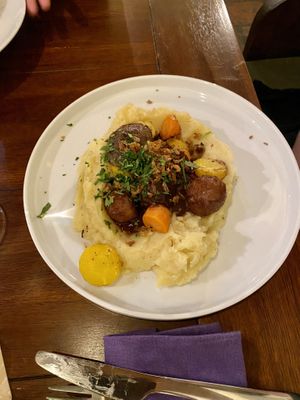 Umami - Mashed potatoes and pea meat balls  at Tisch in Vienna