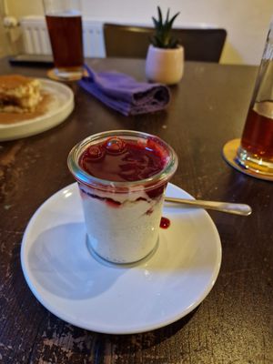 Almond and fruit compote at Tisch in Vienna