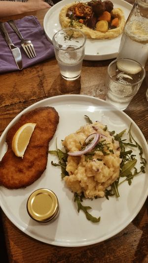 Schnitzel - delicious at Tisch in Vienna