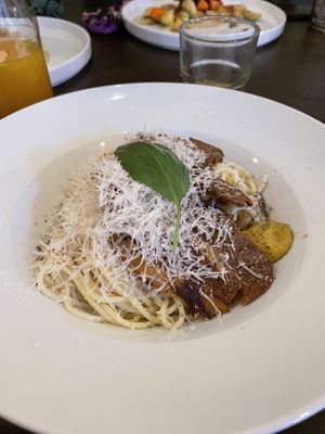 Spaghetti Carbonara  at Tisch in Vienna