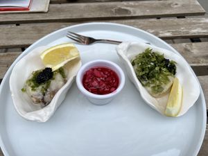 Vegan oysters  at Tisch in Vienna