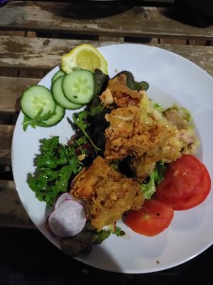 Backhendl aus "flower of the woods" at Tisch in Vienna