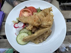 Chicken of the woods „Backhendl"  at Tisch in Vienna