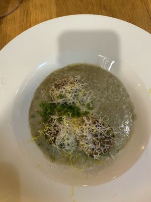 Klöße with blue cheese sauce  at Tisch in Vienna