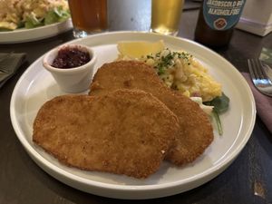 Wiener Schnitzel  at Tisch in Vienna