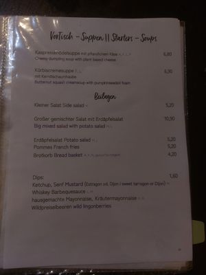 Starters and sides at Tisch in Vienna