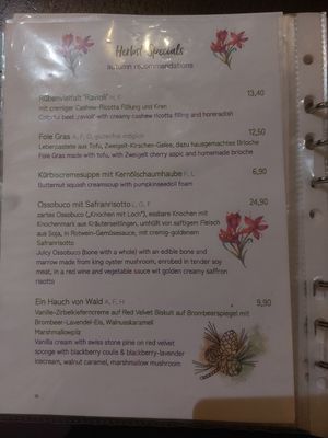 Autumn specials at Tisch in Vienna