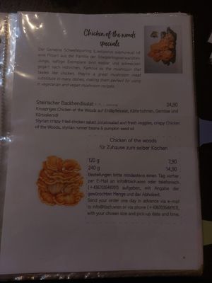 Chicken of the wood special at Tisch in Vienna