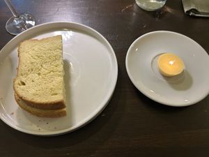 starter, bread with butter candle  at Tisch in Vienna