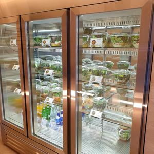 all salads in chiller at Salad Shop in Seoul
