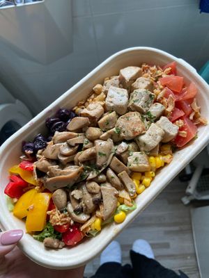 Tofu and mushroom salad at Yogur Sand 요거샌드 in Busan