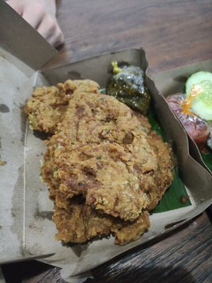 Oyster mushroom geprek at Minang Vegan in Ubud