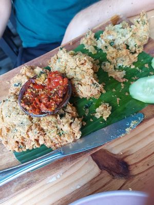 Fried oysters.. sooooooo good! at Minang Vegan in Ubud