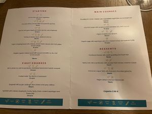 menu june 23  at ORA in Florence