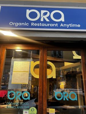 Loved the food so much forgot to take a photo, so here’s the door.  at ORA in Florence