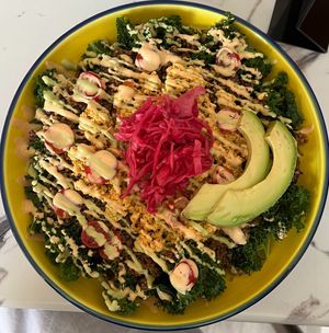 Earthy Salad Bowl with tofu pericos  at Earthy Picks in Orlando