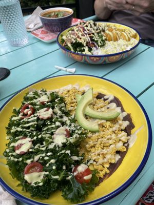 Eggstacy brunch scramble, chickpea curry and lentil soupp  at Earthy Picks in Orlando