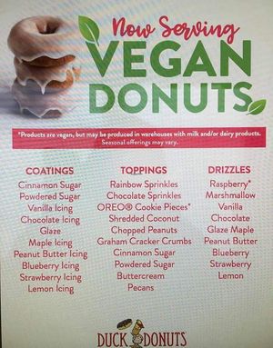 Options  at Duck Donuts in High Point