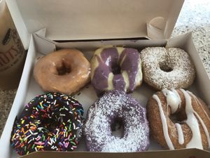 Yay, delicious vegan doughnuts! Unlike other doughnut places, these doughnuts are made fresh when you order them.  at Duck Donuts in High Point