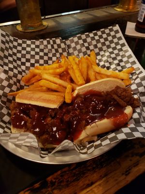 Western BBQ with Plant Based Outrageous Meat Substitute at Big Nose Kate's Saloon in Tombstone