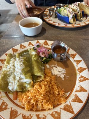 Vegan enchiladas   at Del Cielo Tamales in Tucson