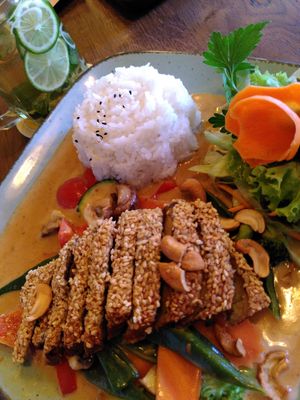 Erdnuss Curry mit veganer Ente at House of Vegan 182 in Berlin
