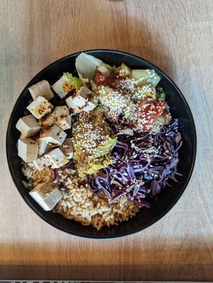 Miso Mushroom Bowl at Food Garden in Zagreb