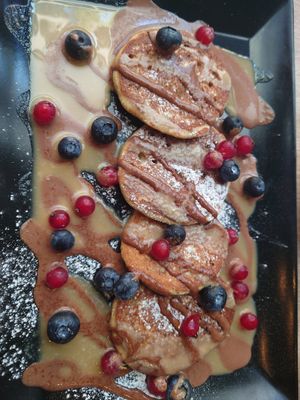 Sweet pancakes were sandy at Food Garden in Zagreb