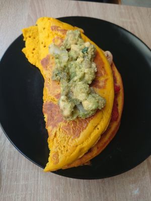 Chickpeas omelette was unfortunately very dry and sandy at Food Garden in Zagreb