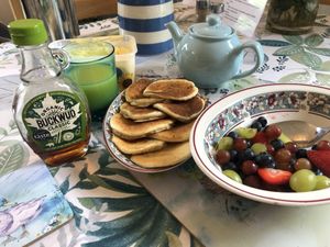 Maple breakfast stack  at Fox Hall in Kendal