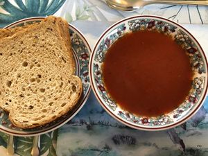 Tomato and orange soup   at Fox Hall in Kendal