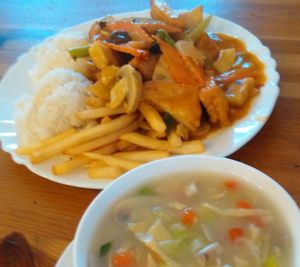 Soup & curry tofu at Huy Vege in Bratislava