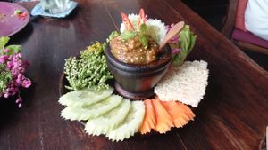 eggplant and sesame dip  at Anotai in Bangkok